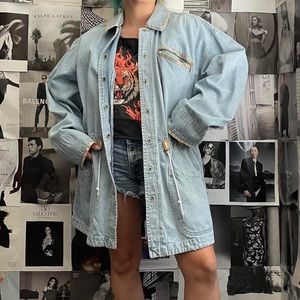 Vintage 90s Denim Raincoat
